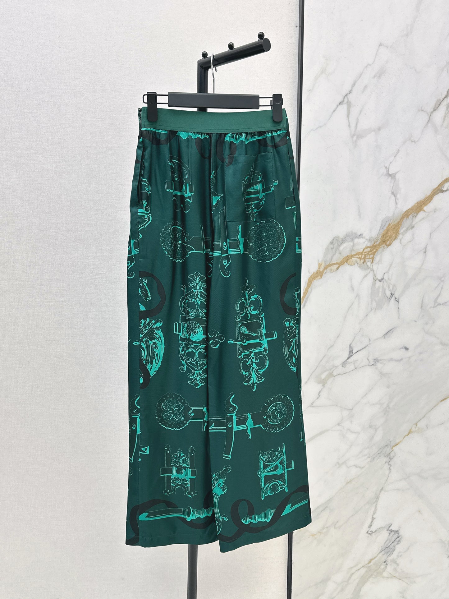 26ss Chain Link Pattern Straight Leg Pants