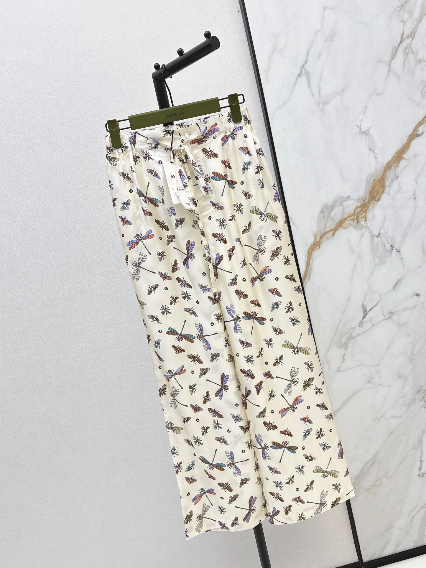 26ss Dragonfly Print Silk Pants