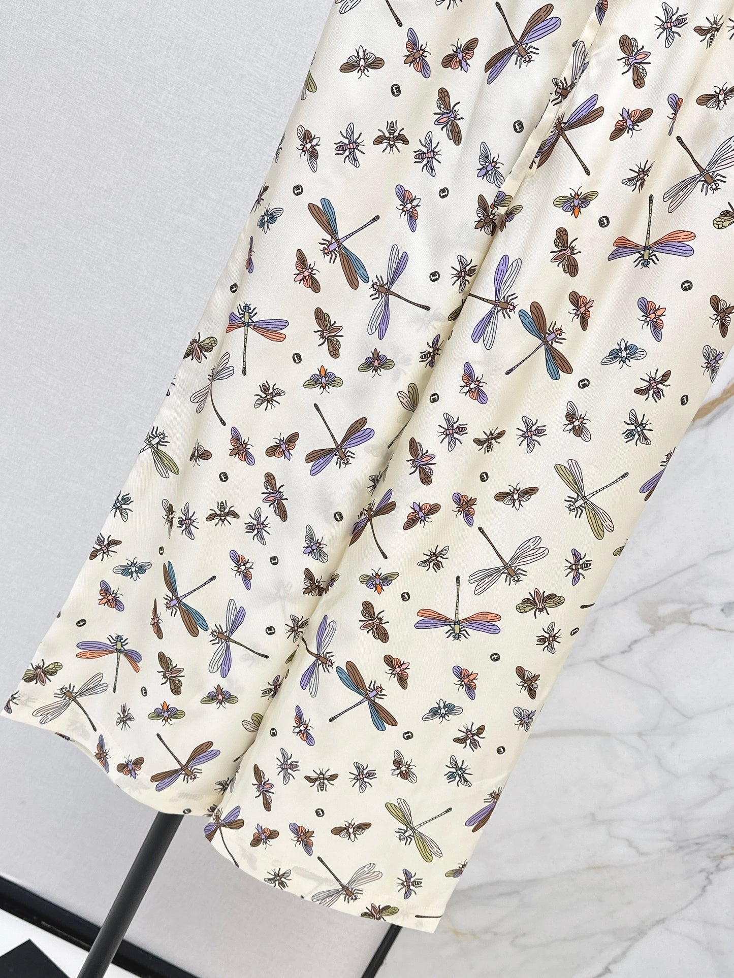 26ss Dragonfly Print Silk Pants