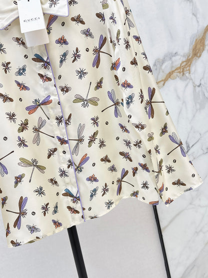 26ss Dragonfly Print Shirt