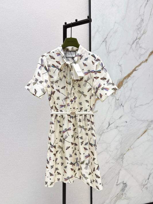 26ss Dragonfly Print Dress
