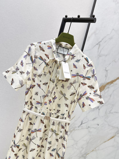 26ss Dragonfly Print Dress