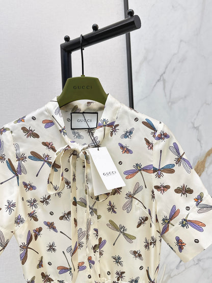 26ss Dragonfly Print Dress