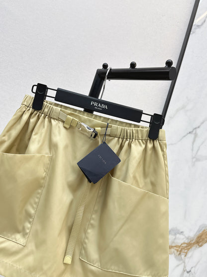 26ss Elastic Waist Nylon Mini Skirt