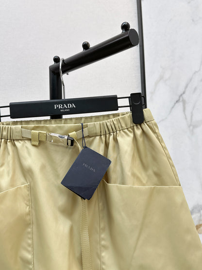26ss Elastic Waist Nylon Mini Skirt