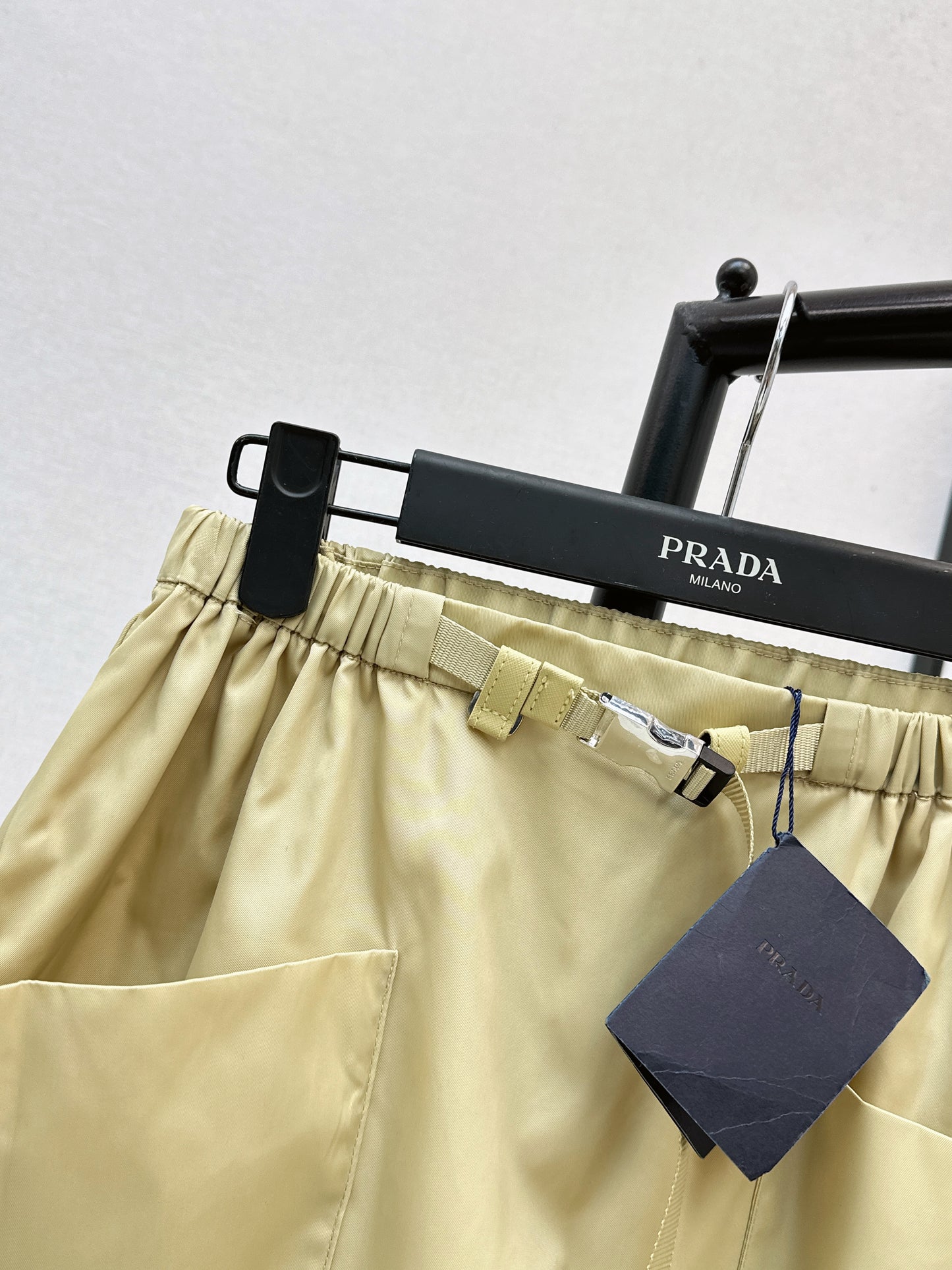 26ss Elastic Waist Nylon Mini Skirt