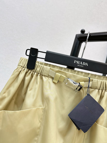 26ss Elastic Waist Nylon Mini Skirt
