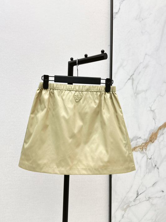 26ss Elastic Waist Nylon Mini Skirt