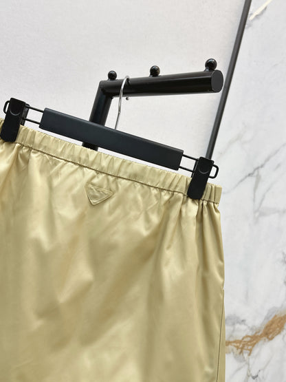 26ss Elastic Waist Nylon Mini Skirt