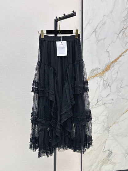 26ss Polka Dot Mesh Midi Skirt