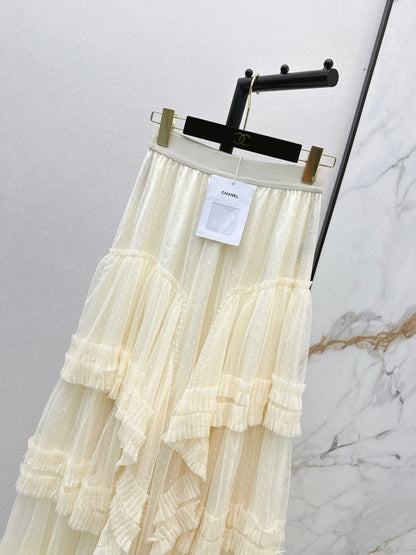 26ss Polka Dot Mesh Midi Skirt