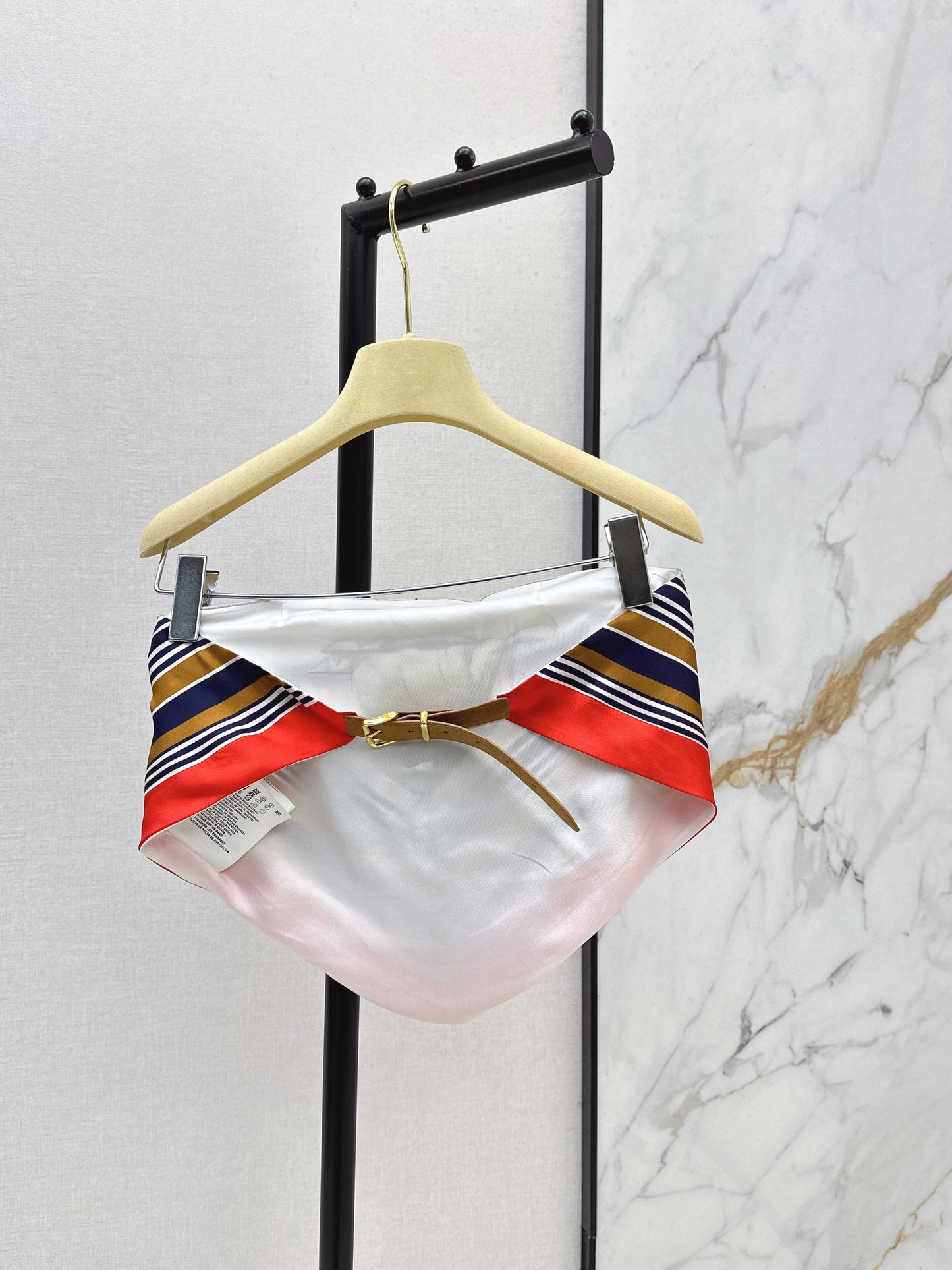 26ss Halter-neck printed strapless top