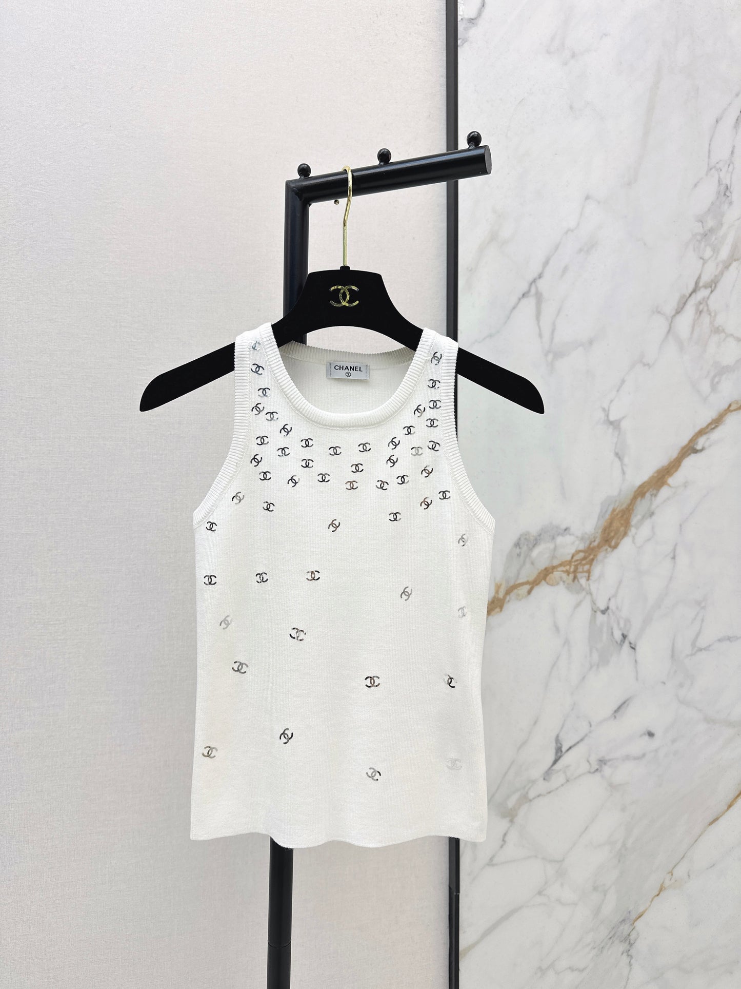 26ss Logo Gold Foil Knit Vest