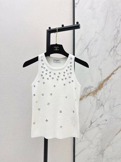 26ss Logo Gold Foil Knit Vest