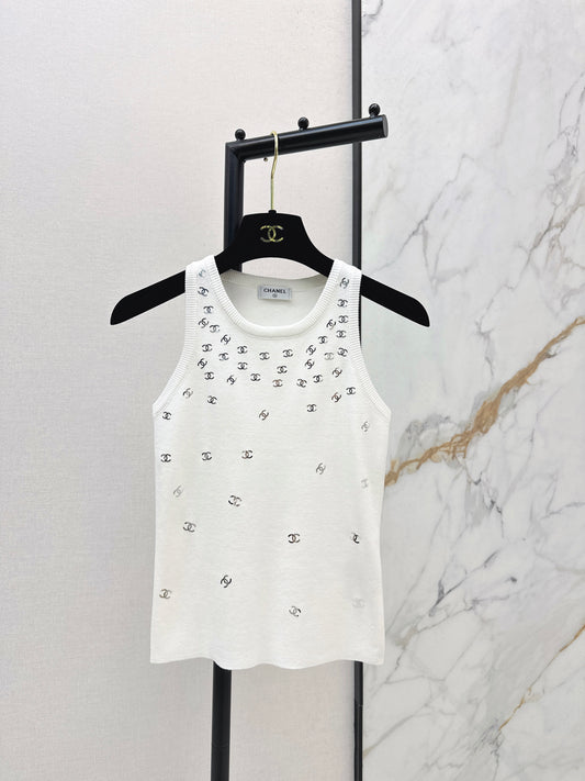 26ss Logo Gold Foil Knit Vest