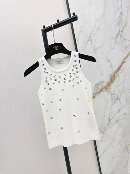 26ss Logo Gold Foil Knit Vest