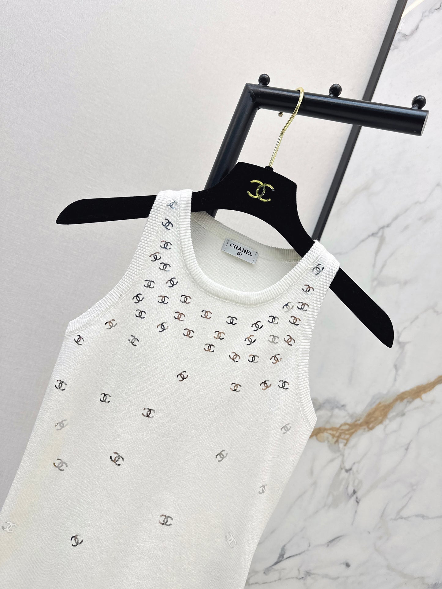 26ss Logo Gold Foil Knit Vest