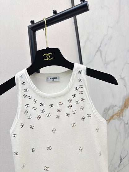 26ss Logo Gold Foil Knit Vest