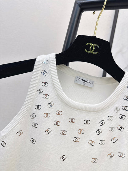26ss Logo Gold Foil Knit Vest