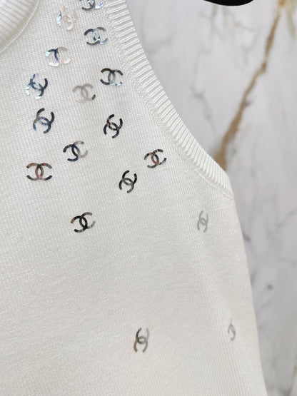 26ss Logo Gold Foil Knit Vest