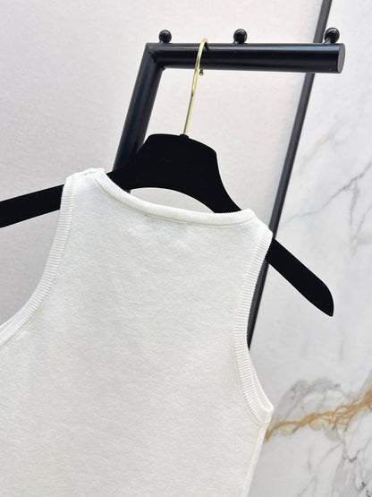 26ss Logo Gold Foil Knit Vest