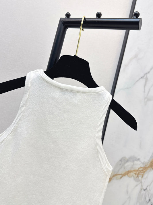 26ss Logo Gold Foil Knit Vest
