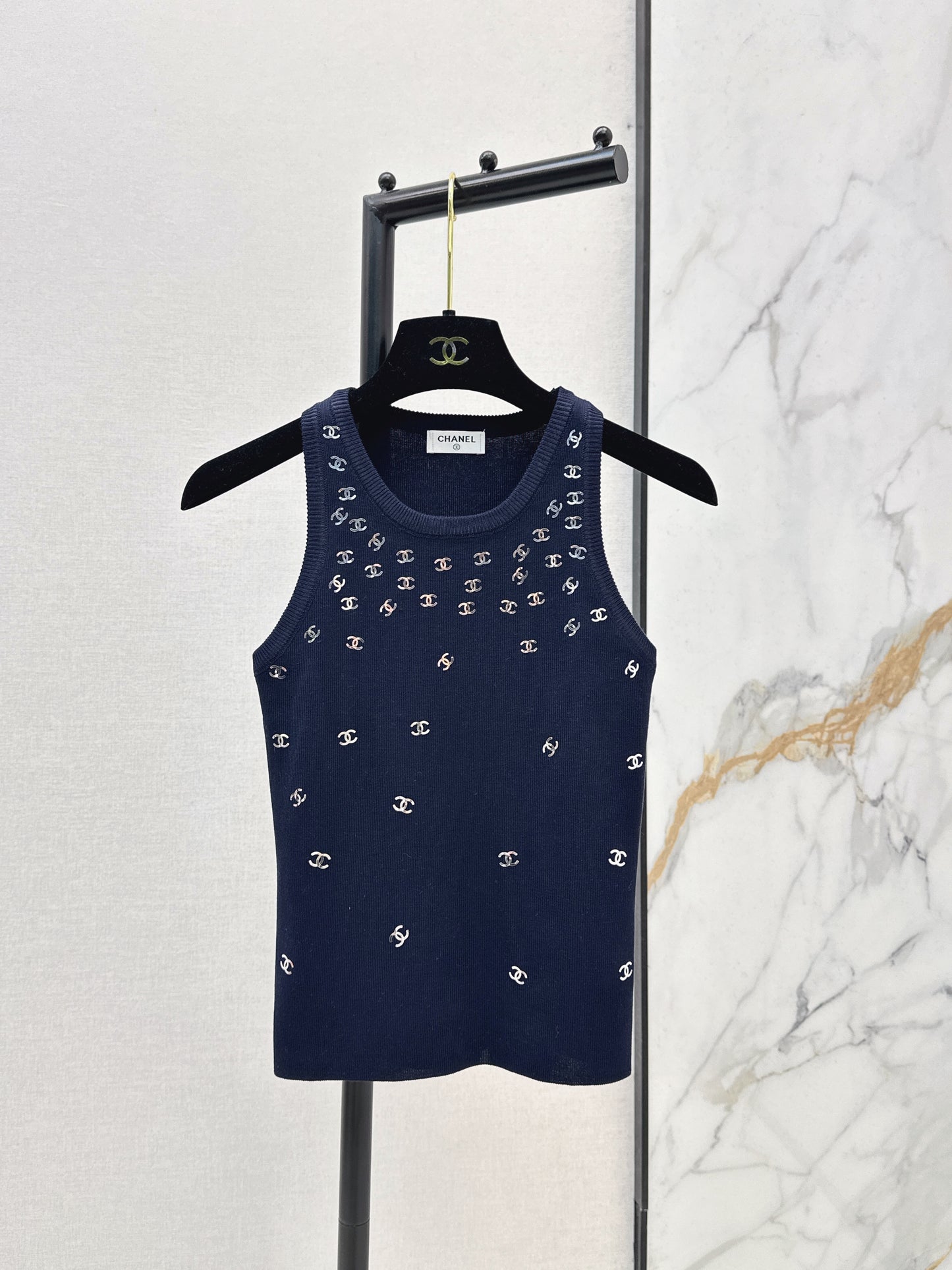 26ss Logo Gold Foil Knit Vest