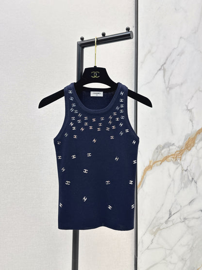 26ss Logo Gold Foil Knit Vest