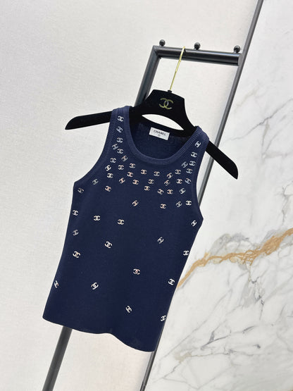 26ss Logo Gold Foil Knit Vest