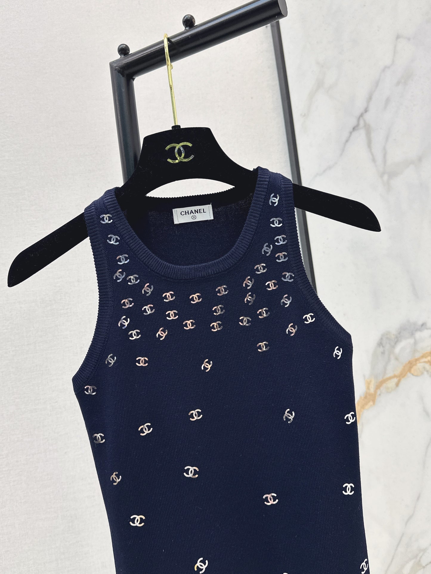 26ss Logo Gold Foil Knit Vest