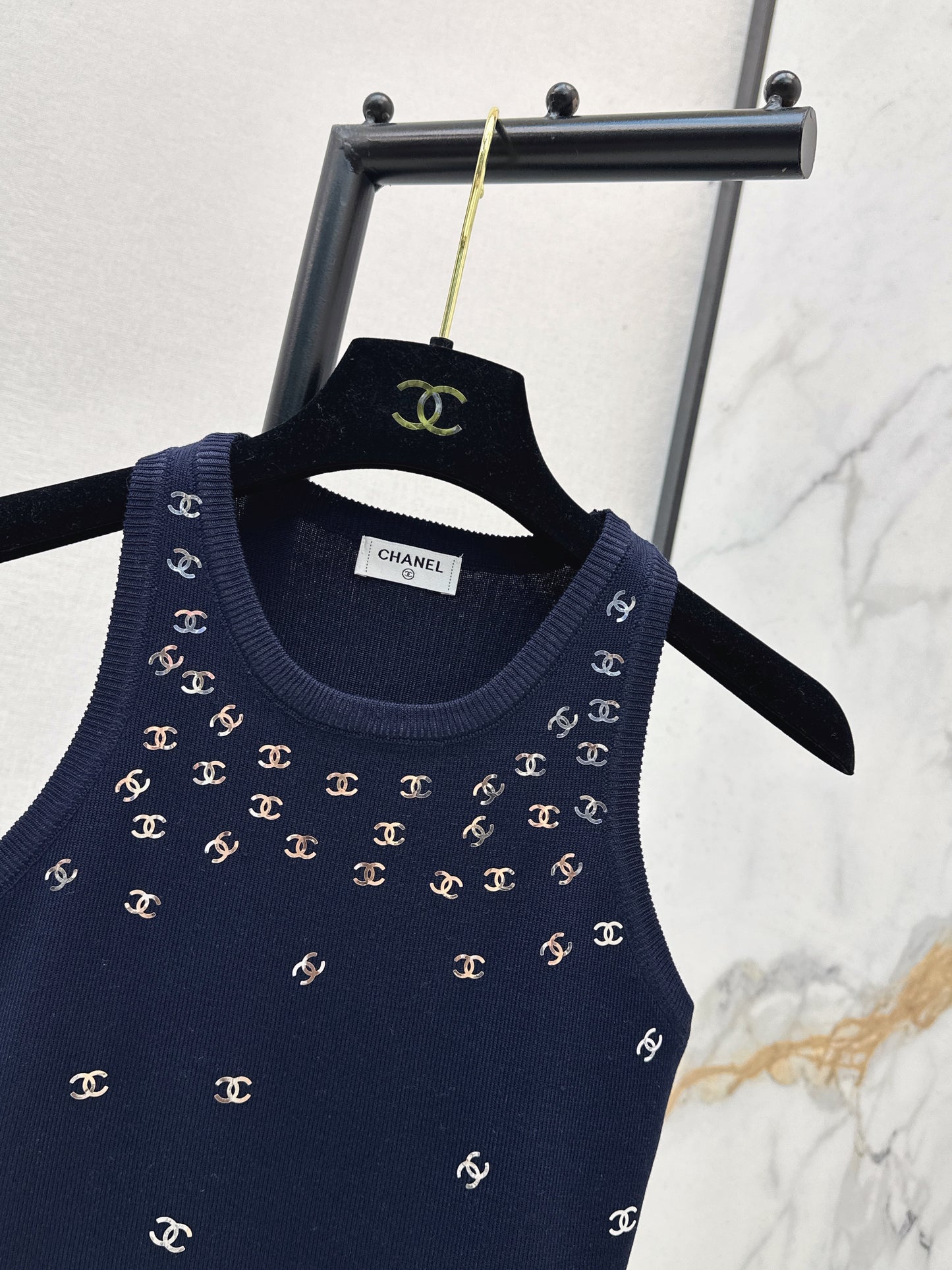 26ss Logo Gold Foil Knit Vest