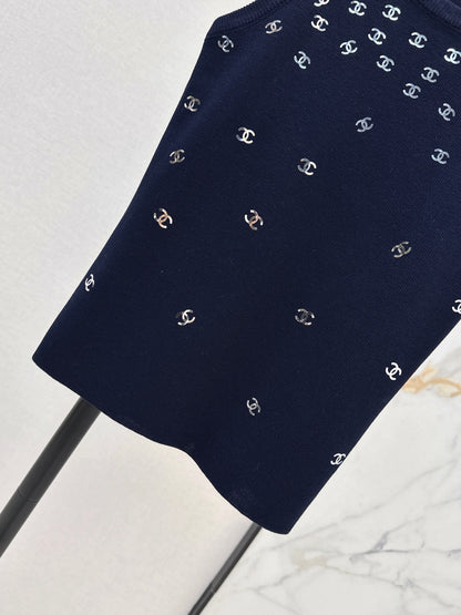 26ss Logo Gold Foil Knit Vest