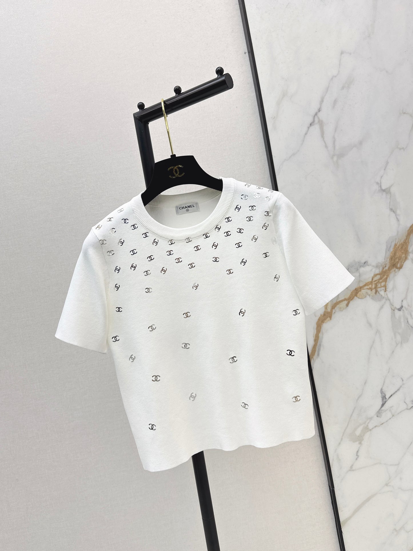 26ss Logo Gold Foil Knit T-Shirt