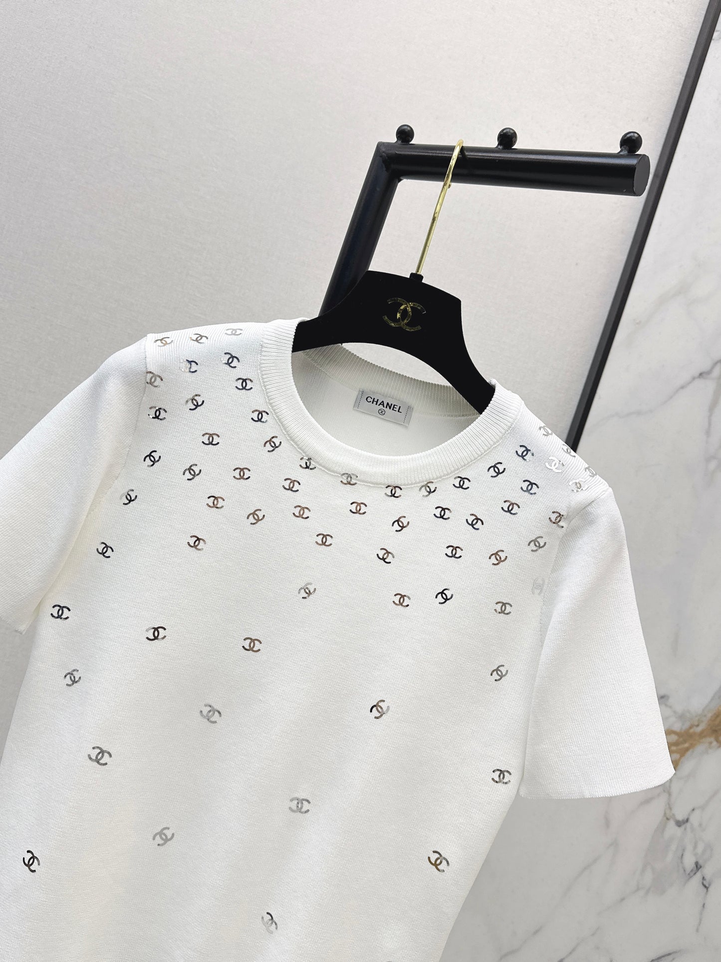 26ss Logo Gold Foil Knit T-Shirt