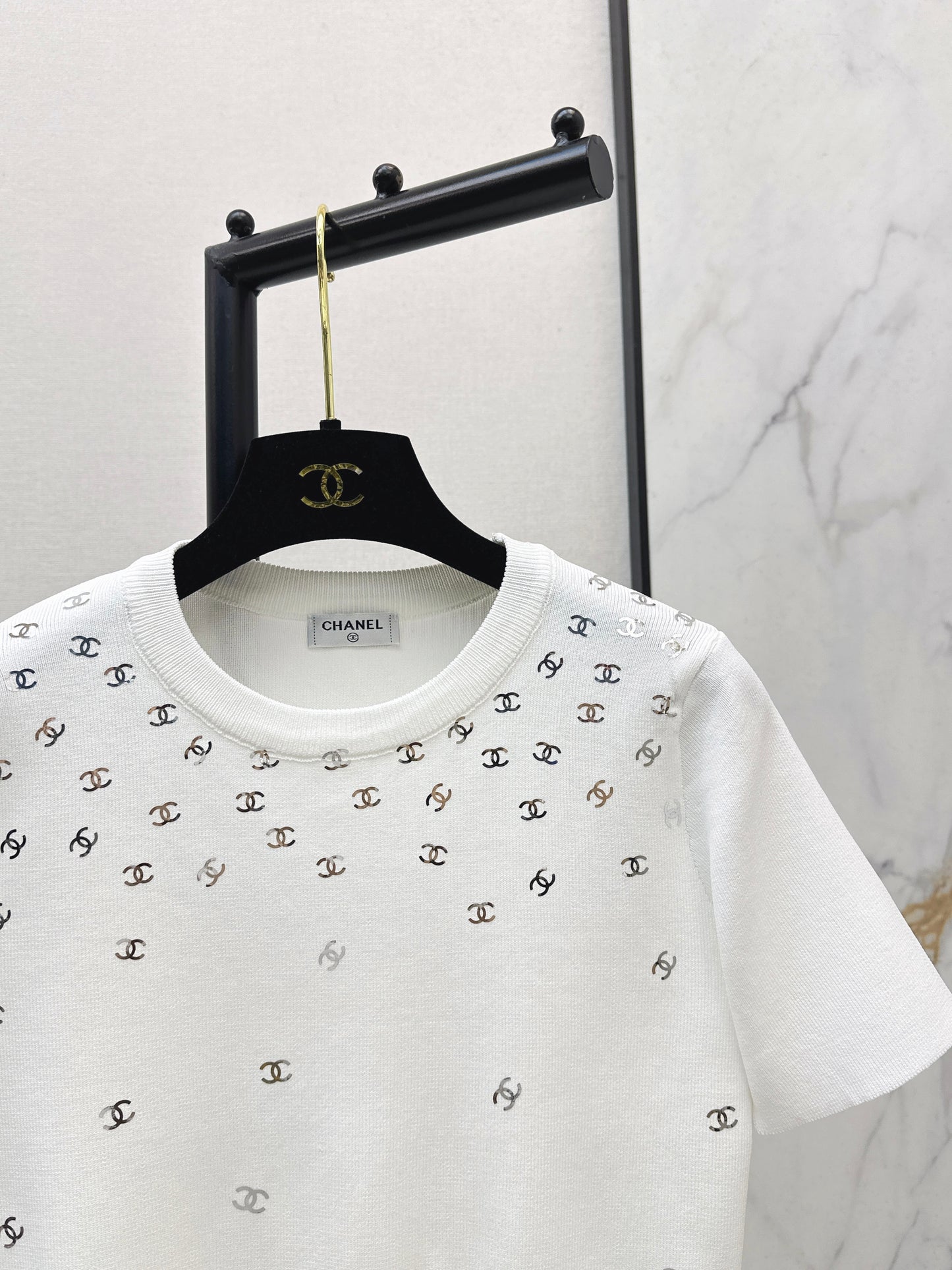 26ss Logo Gold Foil Knit T-Shirt