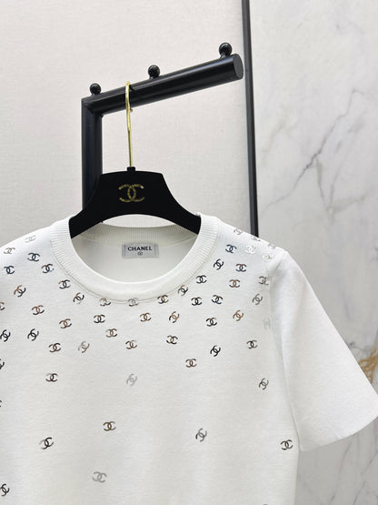 26ss Logo Gold Foil Knit T-Shirt