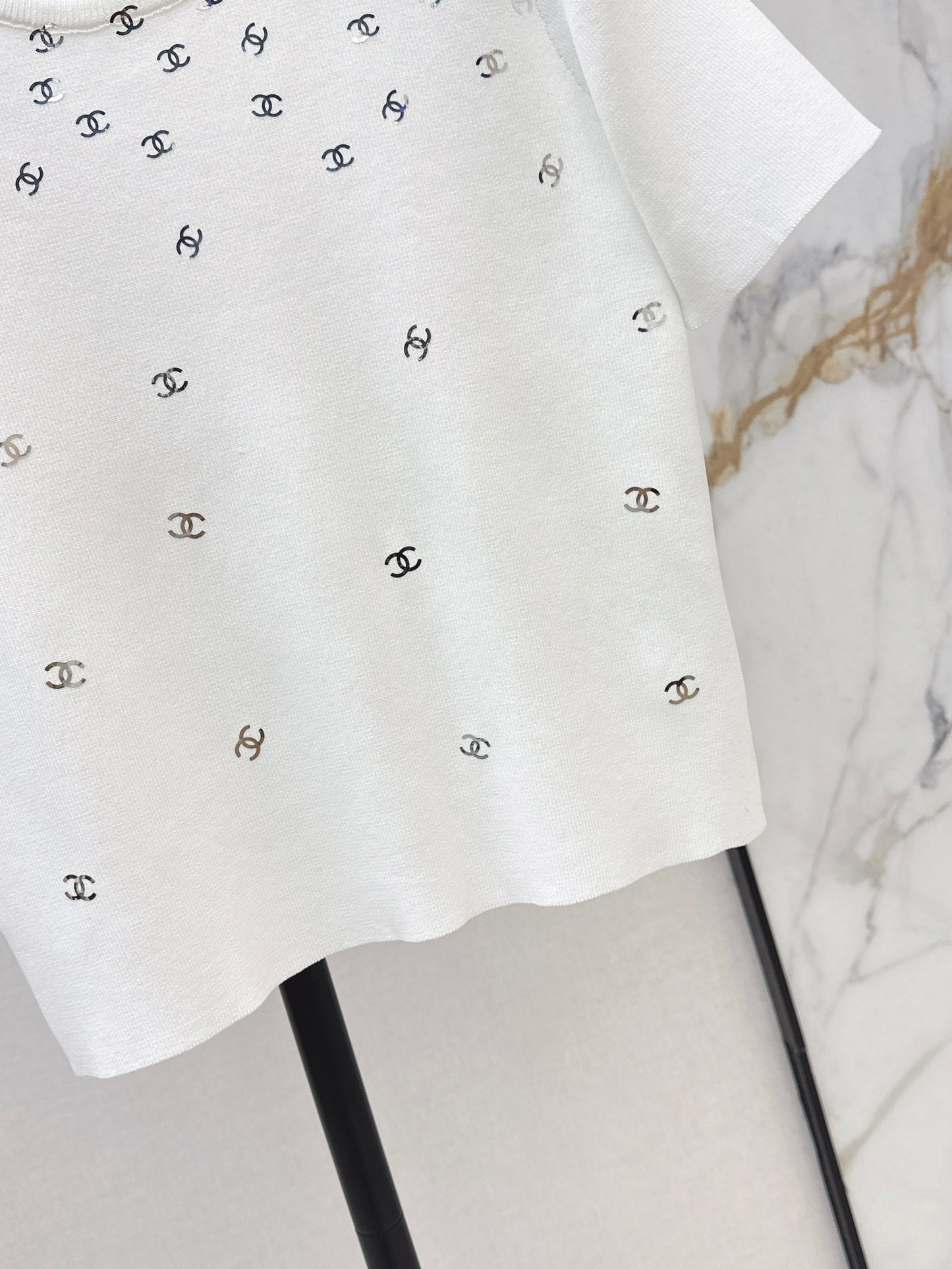 26ss Logo Gold Foil Knit T-Shirt