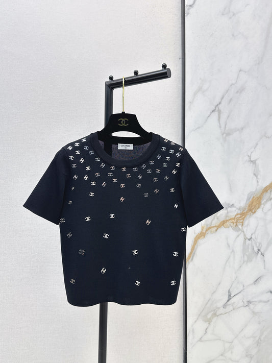 26ss Logo Gold Foil Knit T-Shirt