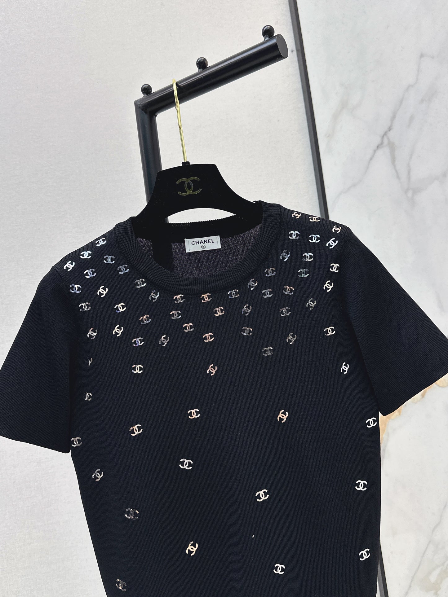 26ss Logo Gold Foil Knit T-Shirt