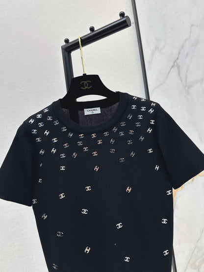 26ss Logo Gold Foil Knit T-Shirt