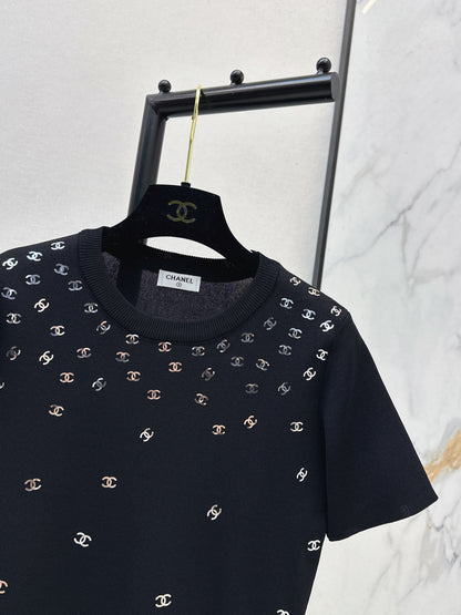 26ss Logo Gold Foil Knit T-Shirt