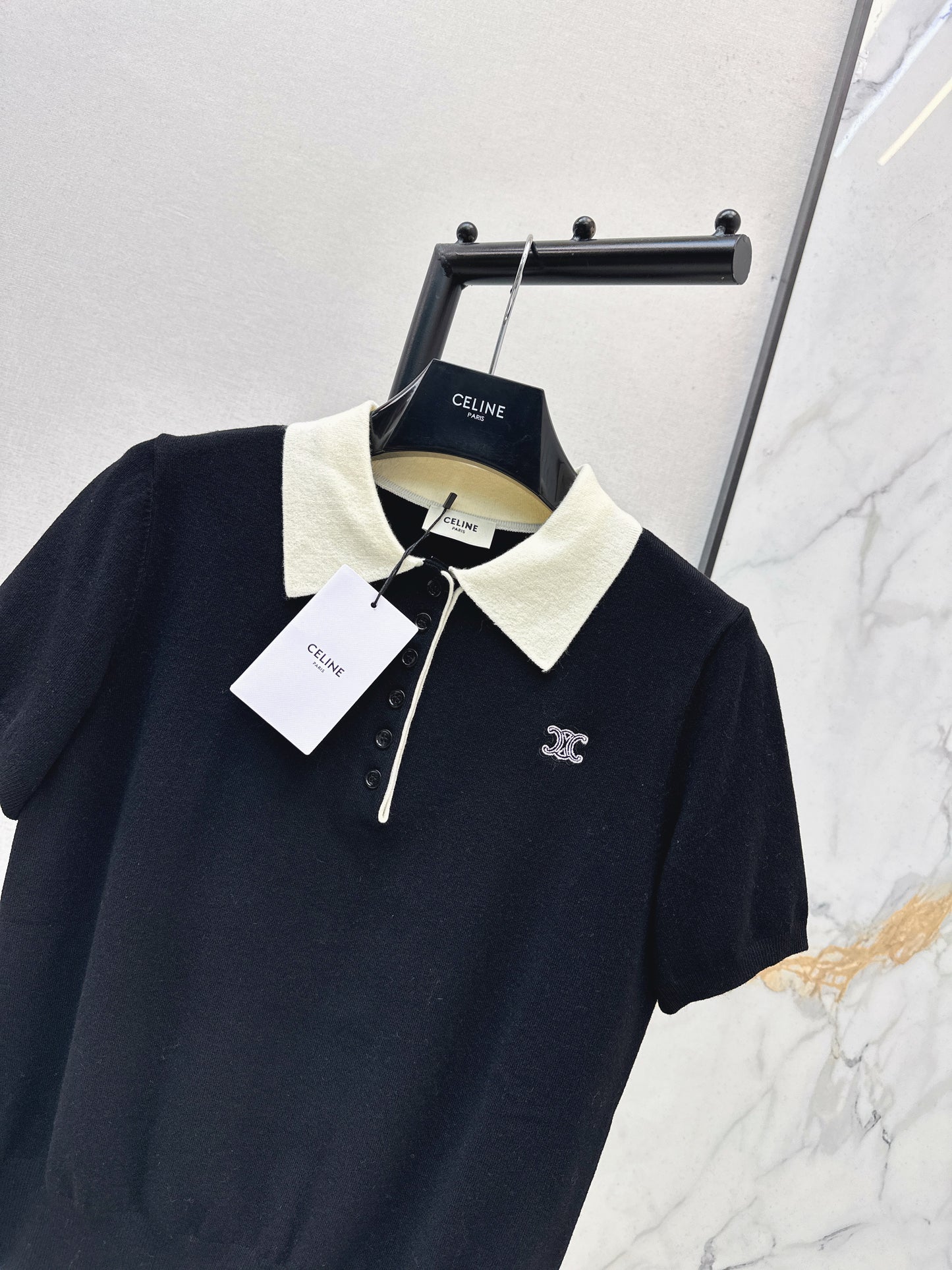 26ss Color-blocked collar polo shirt
