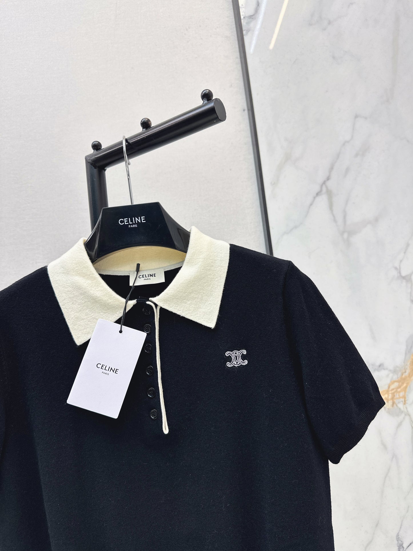 26ss Color-blocked collar polo shirt