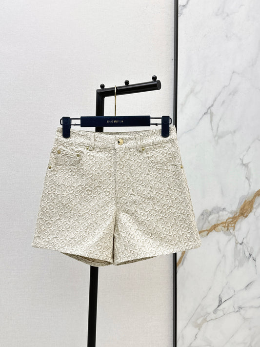 26ss Jacquard logo denim shorts
