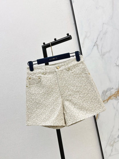 26ss Jacquard logo denim shorts