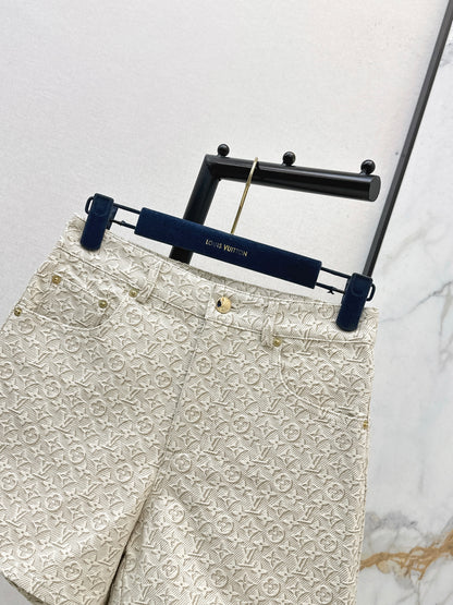 26ss Jacquard logo denim shorts