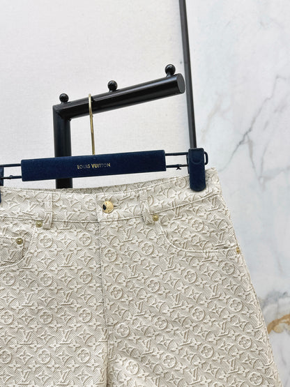 26ss Jacquard logo denim shorts