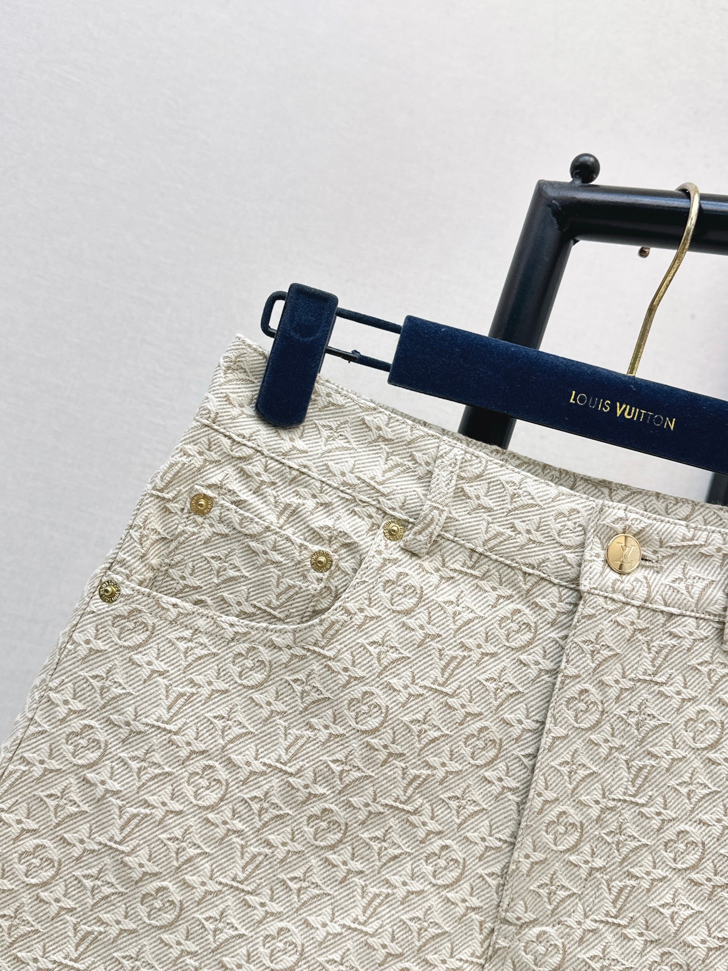 26ss Jacquard logo denim shorts