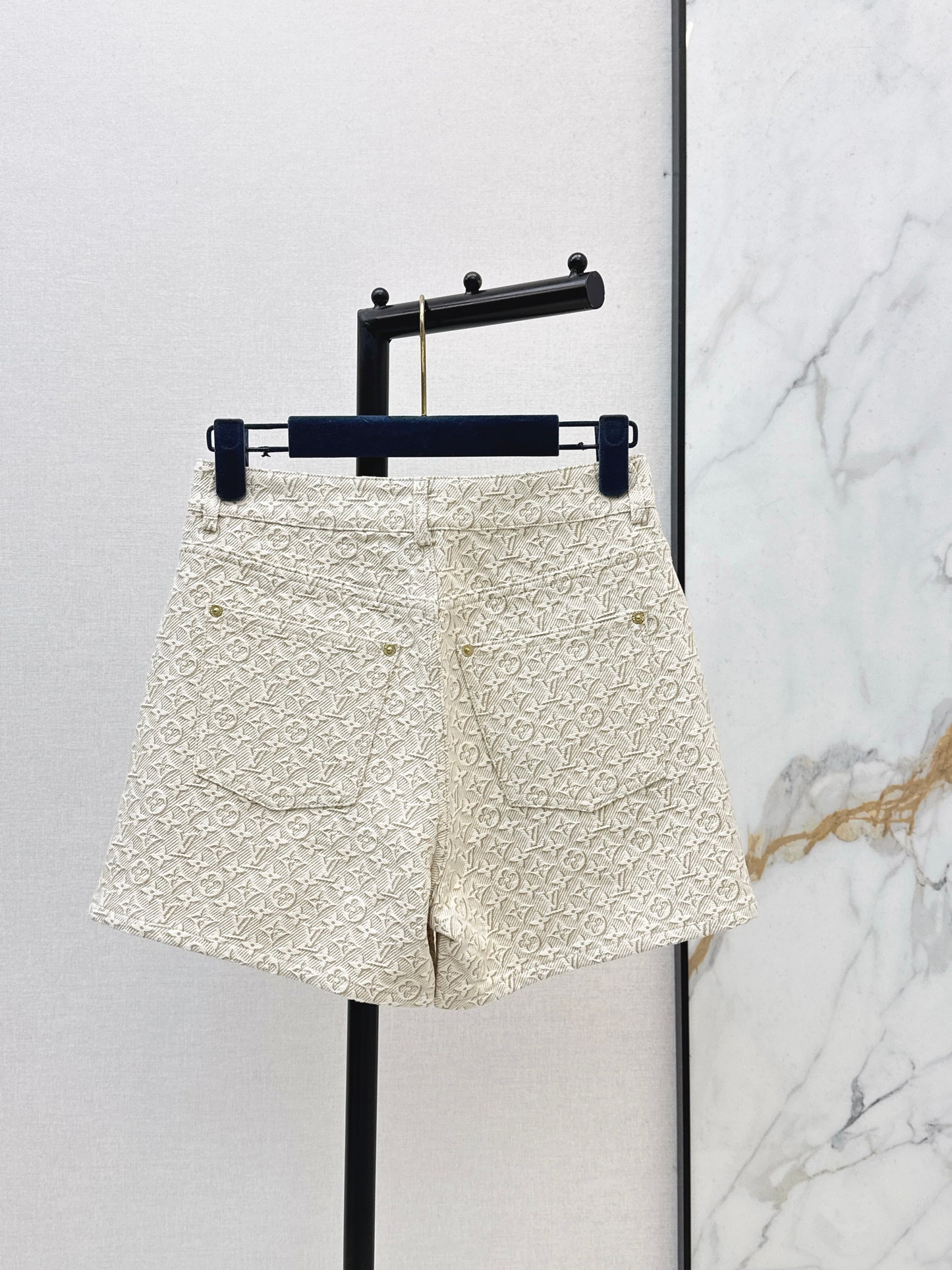 26ss Jacquard logo denim shorts