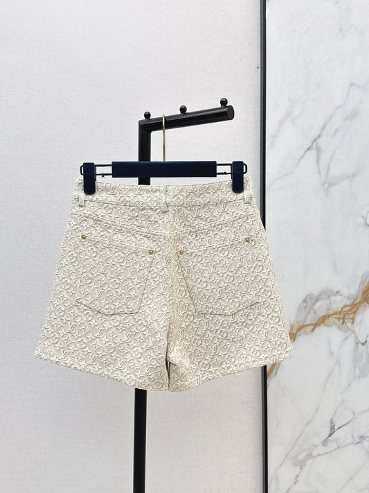 26ss Jacquard logo denim shorts